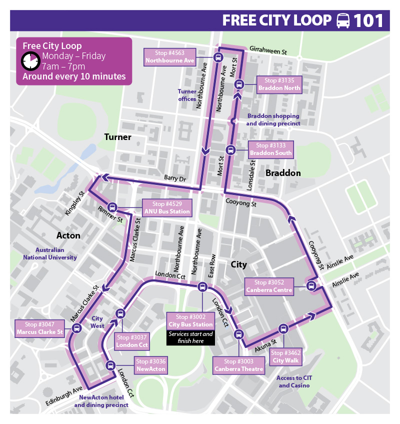 Canberra City Bus Interchange Map